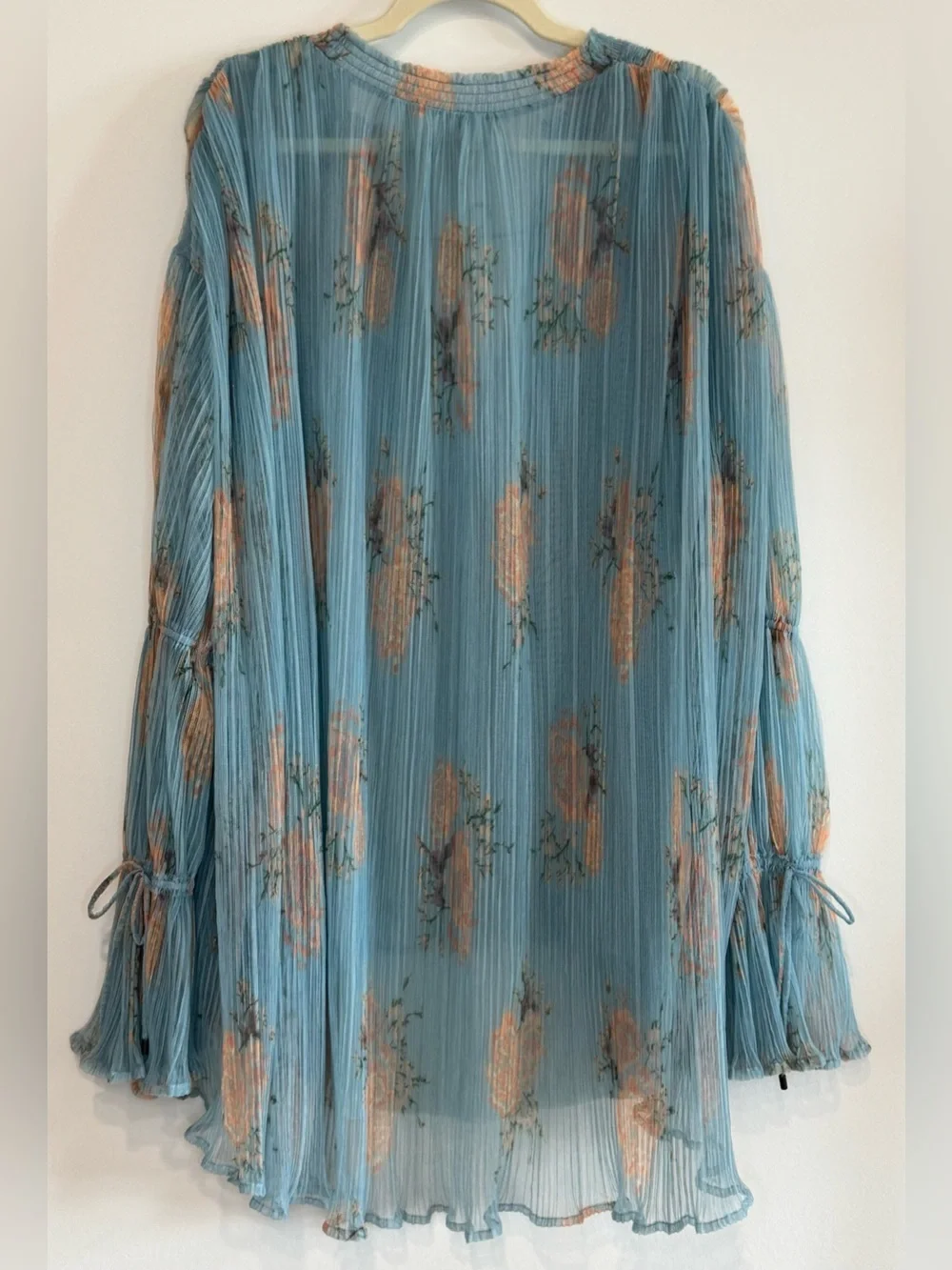 NEW Free People Dahlia Dark Combo Tunic Bell Sleeve Oversized Flowy Size M